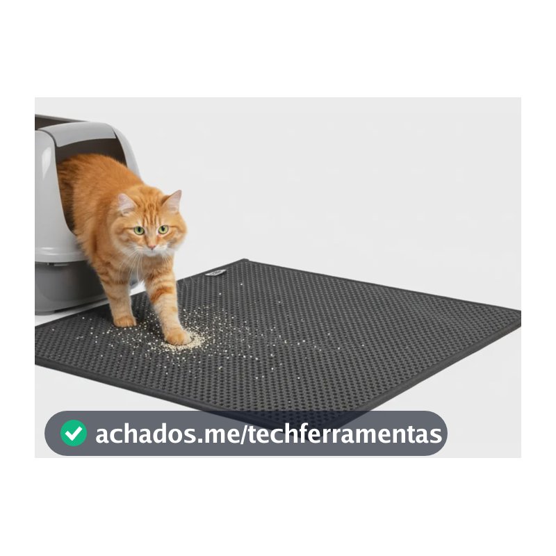 Tapete Coletor Areia Grande 100x75cm Para Gatos Limpa Patas