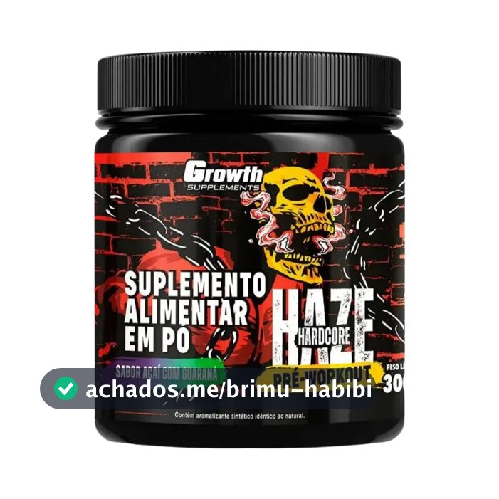 Haze Hardcore - Pré-treino 300g - Growth Supplements Sabor Açaí Com Guaraná