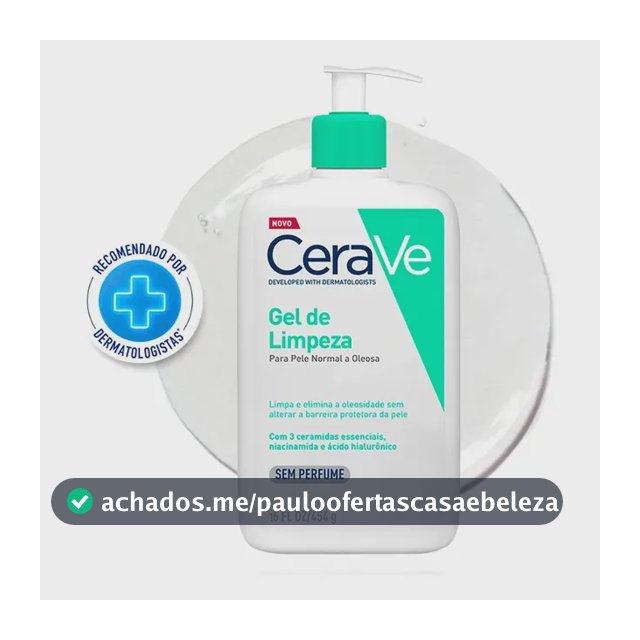 Gel de Limpeza Facial Pele Oleosa 3 Ceramidas e Niacinamida CeraVe 454g