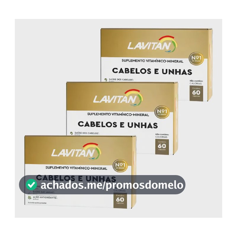 Biotina, zinco e selênio Lavitan em cápsula Sem sabor 3 kits de 60 un