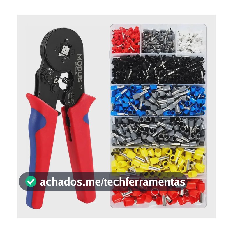Alicate Crimpar Prensa Terminais 1200 Ilhós Tubular W&g