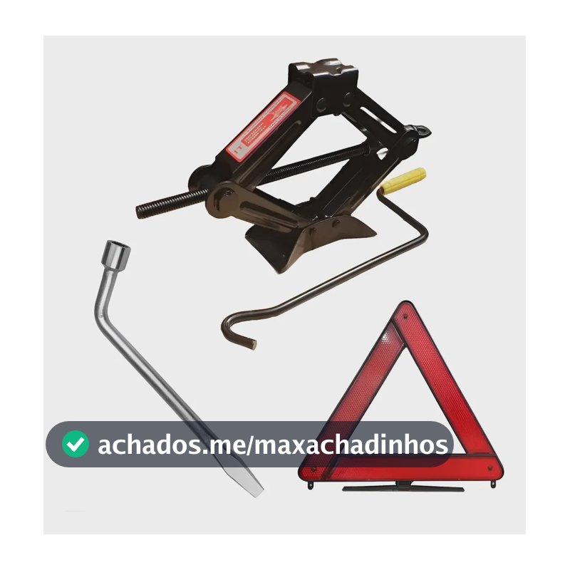 Kit Macaco 1t Sanfona+ Triângulo Sinalizaçao + Chave Roda 17