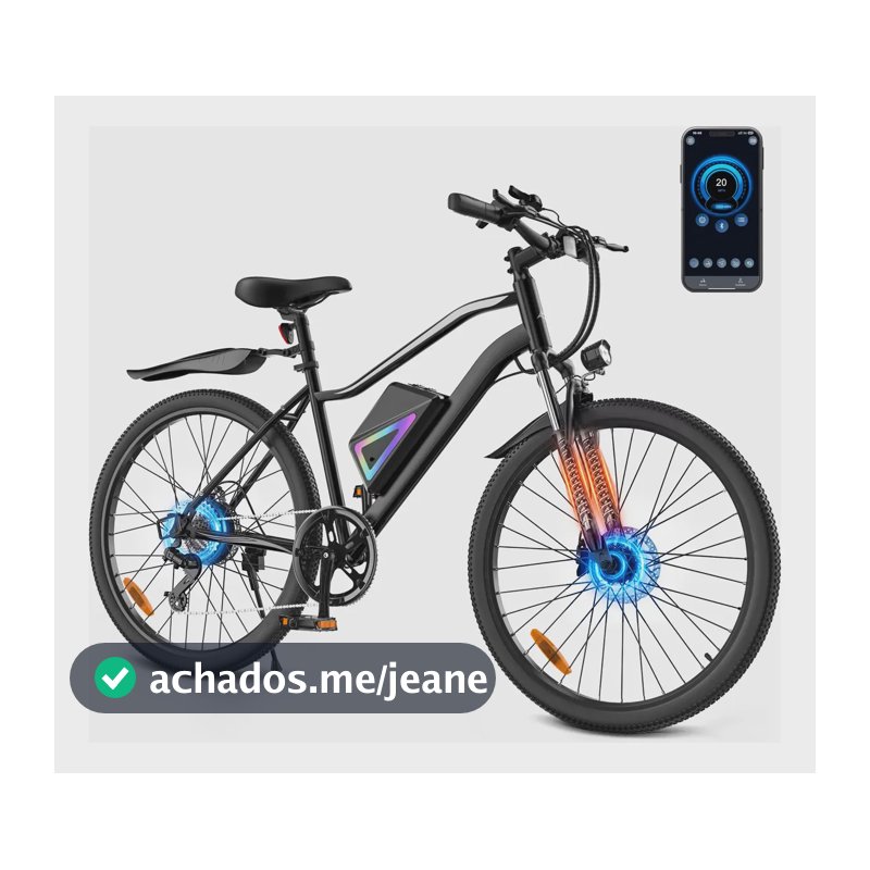 Bicicleta Elétrica 750w Bateria 36v 10.4ah 26  7 Marchas Preto 26