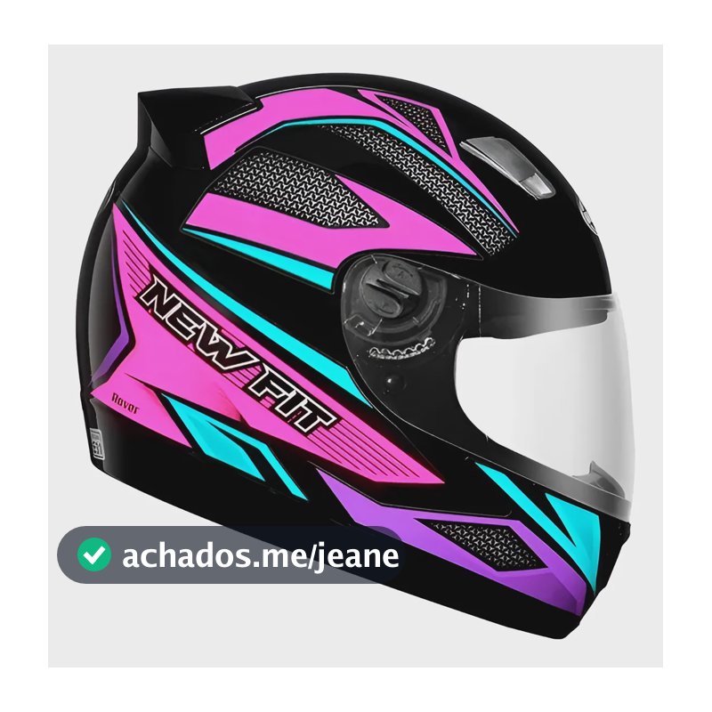 Capacete Moto Fechado Ebf  New Fit Rover  Preto/rosa Rover 57/58