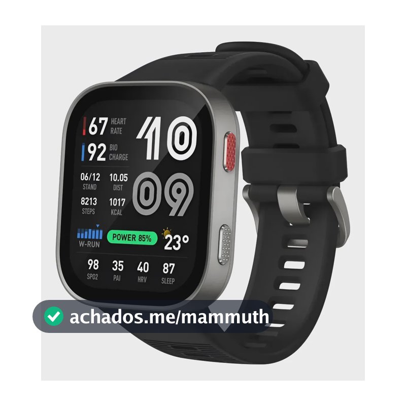 Relógio Amazfit Bip Max Smartwatch Gps Prateado Preto Prateado Preto