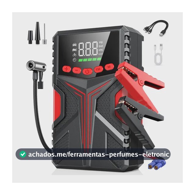 Auxiliar De Partida 6000A Carregador De Portatil 35000mah MAIZHELUN Power Bank Compressor Ar Inteligente De 150psi Com Inflador Rápido, Visor e Luz Led Para Motocicletas, Carros e Automóveis