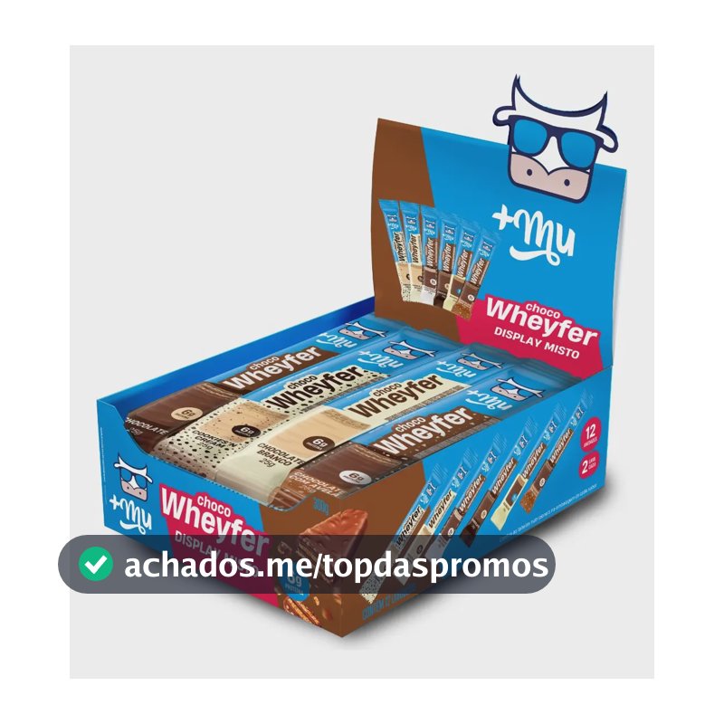 Whey protein +Mu Chocowheyfer em barra de cereais sabor Mix x 300g 12 un