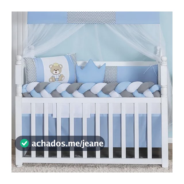 Kit Para Berço Confortável Seguro Bebê Menino Azul Barato