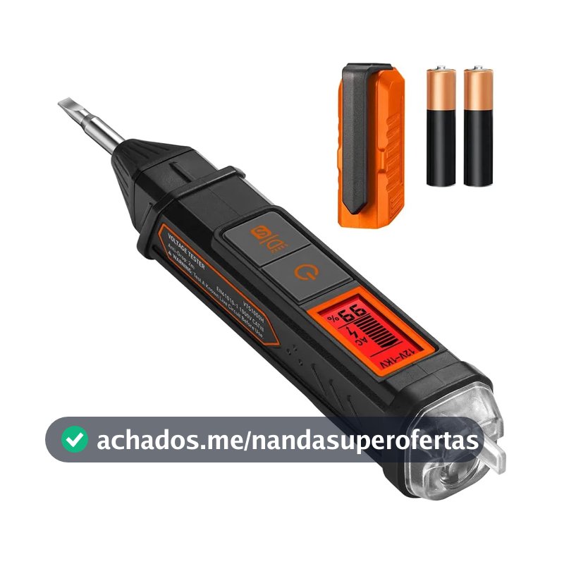 Testador de Voltagem AstroAI com Chave de Fenda, para Cabos e Tomadas