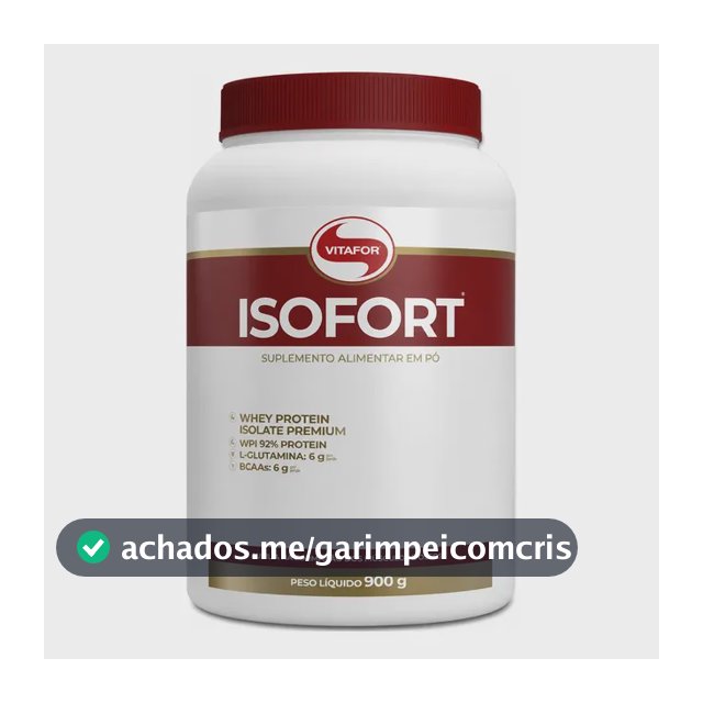 Isofort Whey Protein Vitafor (proteína Isolada) - Pote 900g