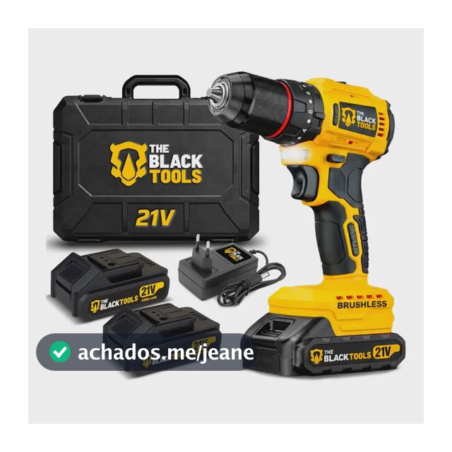 Parafusadeira Furadeira Impacto Brushless 21v + Acessórios Amarelo 127/220v 60hz