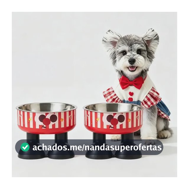 Kit 2 Comedouro Alto Elevado Popcorn P/ Caes E Gatos 350ml