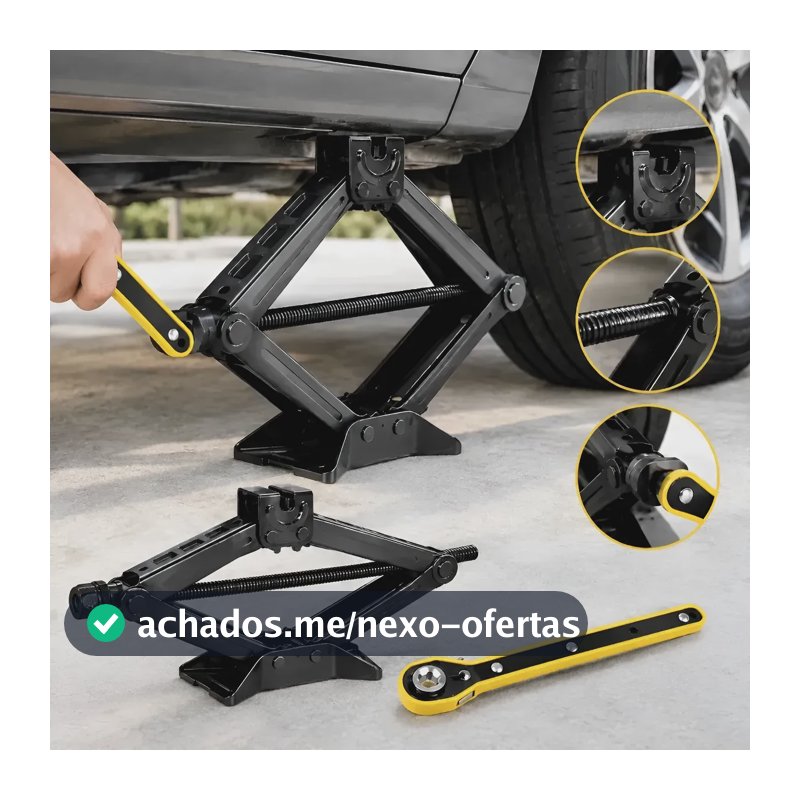 Macaco Sanfona 1500kg 1.5t Universal Com Chave Carro