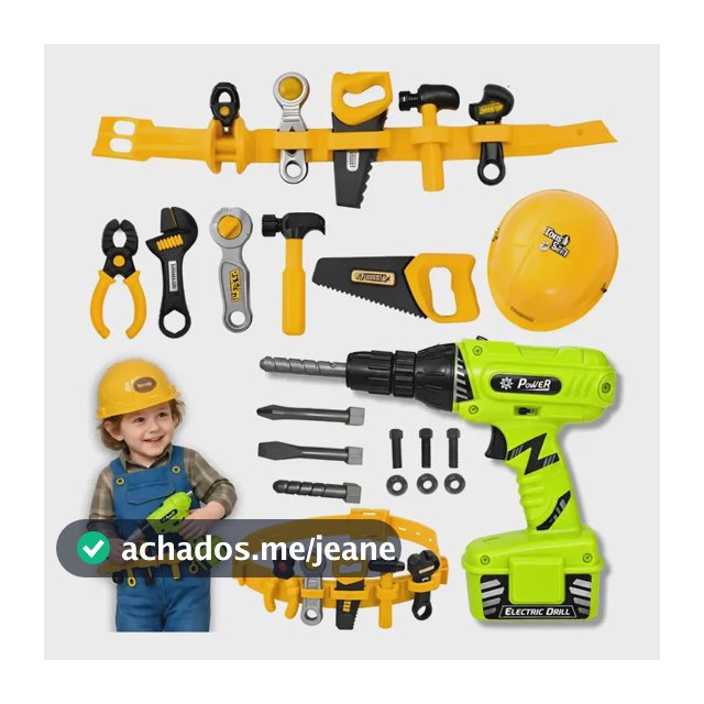 Brinquedo Infantil Parafusadeira Eletrica Cinto Ferramentas