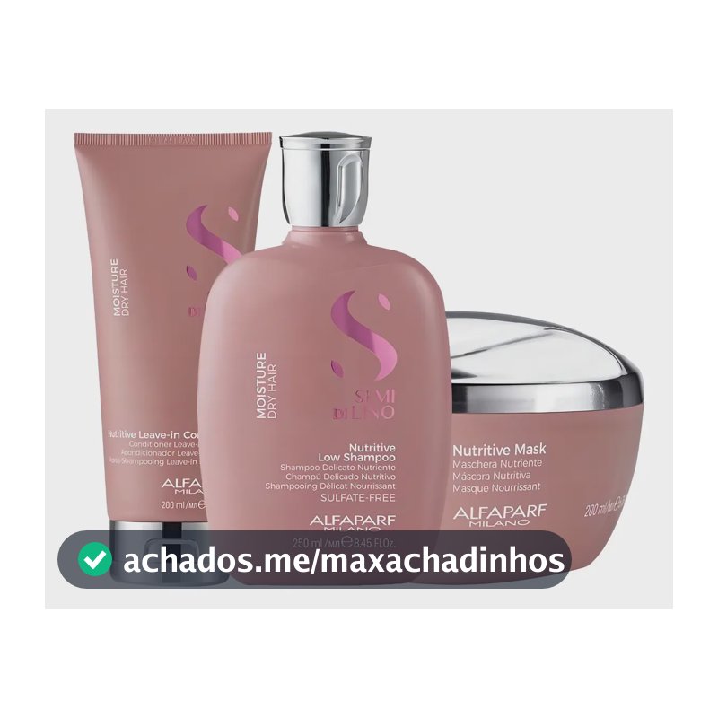Kit Alfaparf Moisture Sh 250ml + Cond 200ml + Masc 200ml Semi di Lino