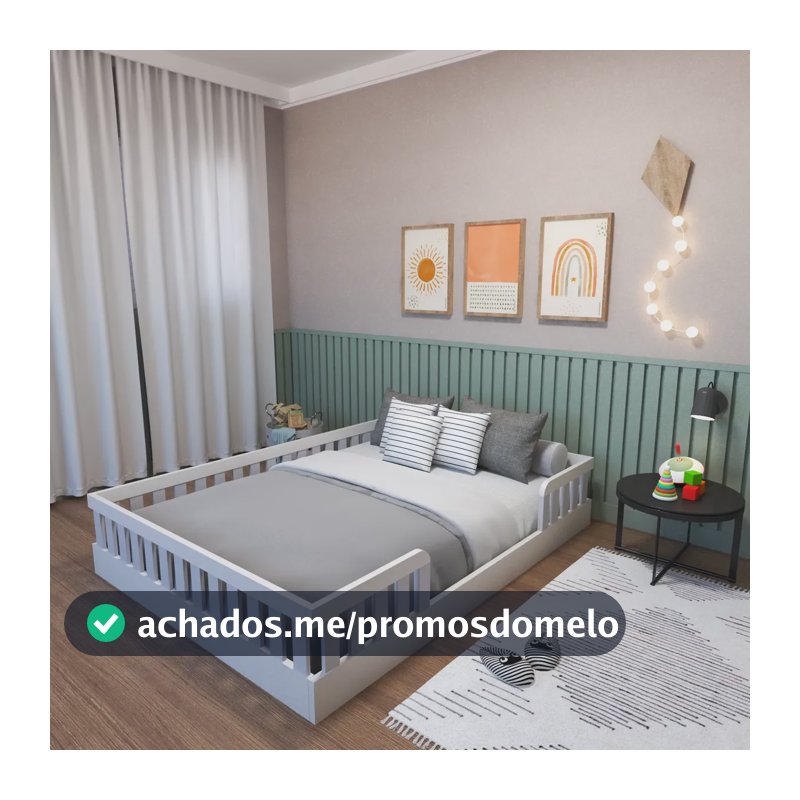 Cama Infantil Montessoriana Casal Sol Yescasa Branco/cinza Cristal