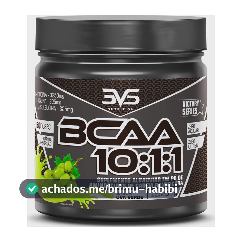 Bcaa Em Pó 10:1:1 Sabor: Uva Verde - Fórmula Exclusiva Ultra Concentrada Com 3900mg De Aminoácidos Por Dose - 250g