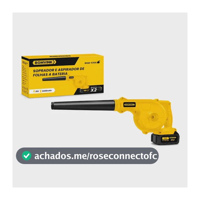 Soprador E Aspirador De Folhas 21v Com 2 Baterias Bomvink Amarelo 127/220v Amarelo 127/220v