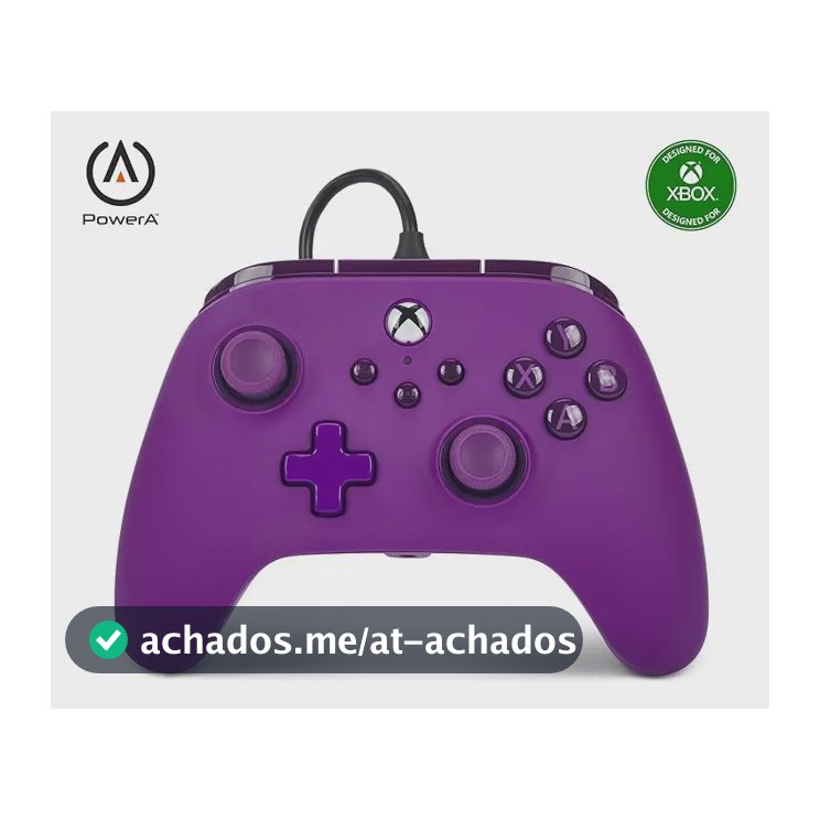 Controle Xbox Series S X Pc Power A Com Fio Usb C Roxo Cor Violeta