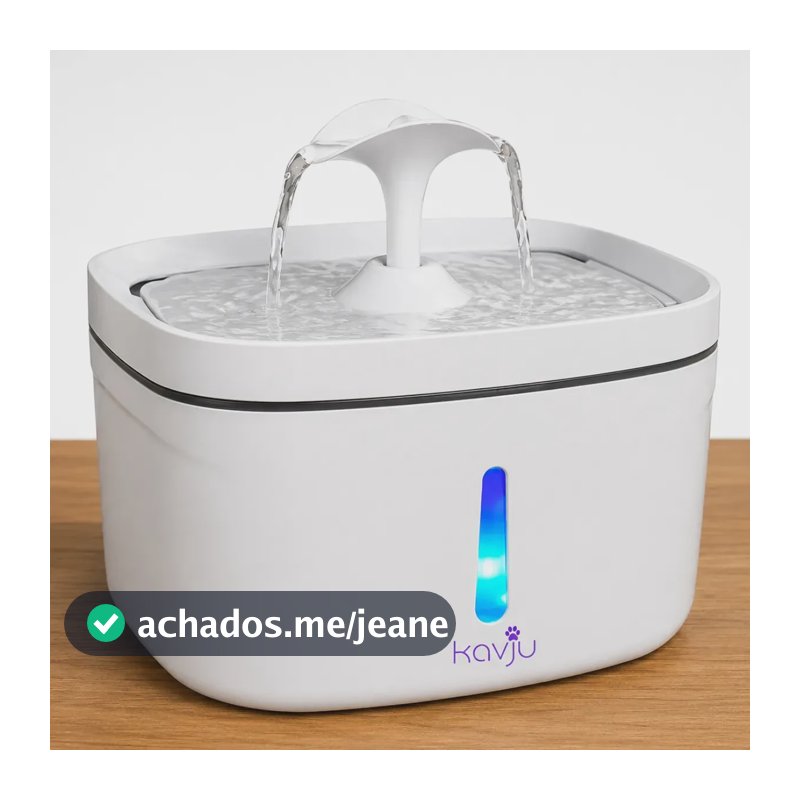 Bebedouro Kvju Automático Com LED De 2.5L Para Gatos E Cães
