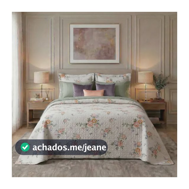 Kit Colcha Cobre Leito Dupla Face Floral 3 Peças Toque Macio Rozali
