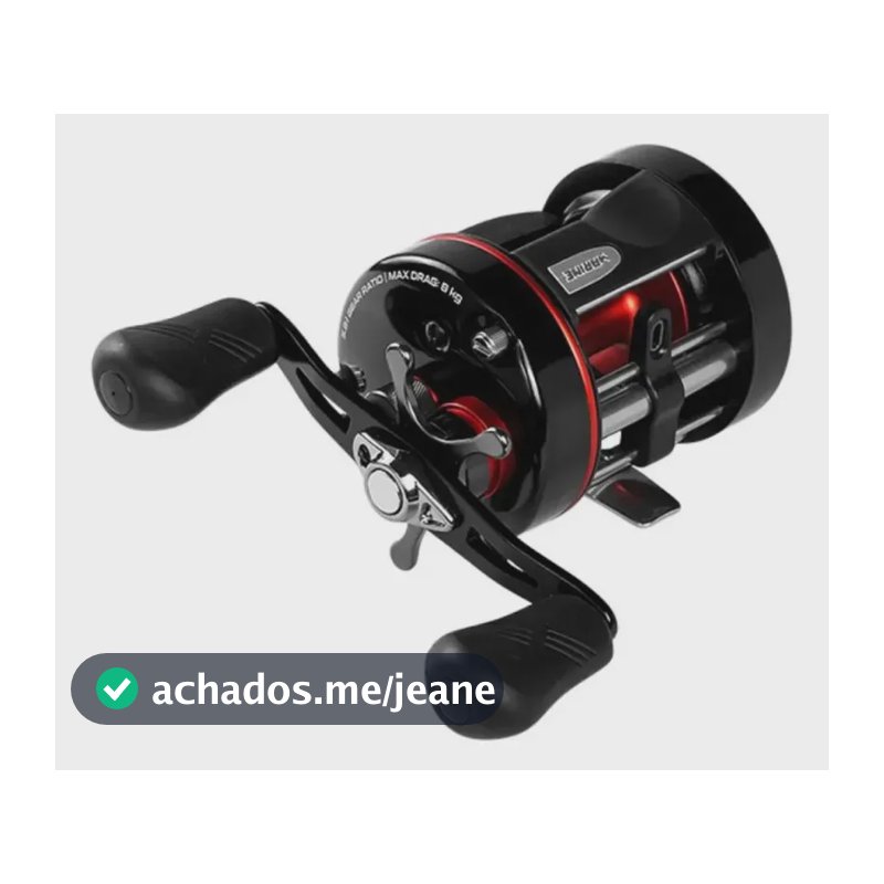 Carretilha Nova Caster Evo 400 Plus - 8kg Drag/6 Rolamentos Preto Esquerdo
