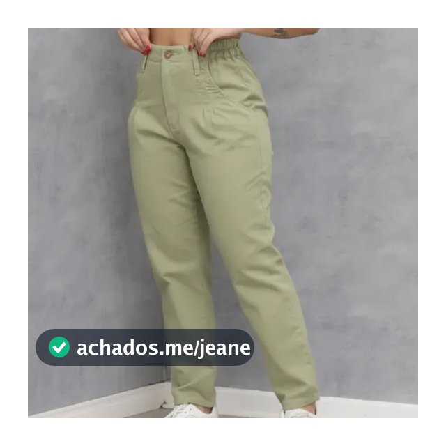 Calça Mom Jeans Verde, Bege E Azul Jeans Lançamento 2024