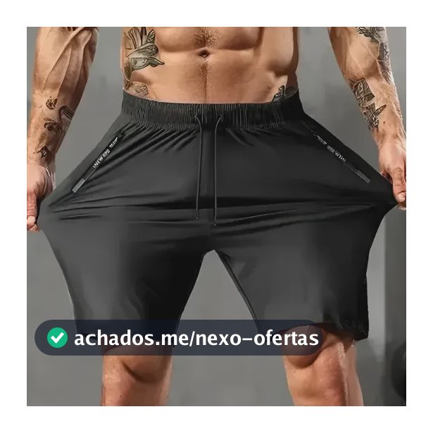 Bermuda Masculina Slim Fit Esportiva Fitness Com Elastano St