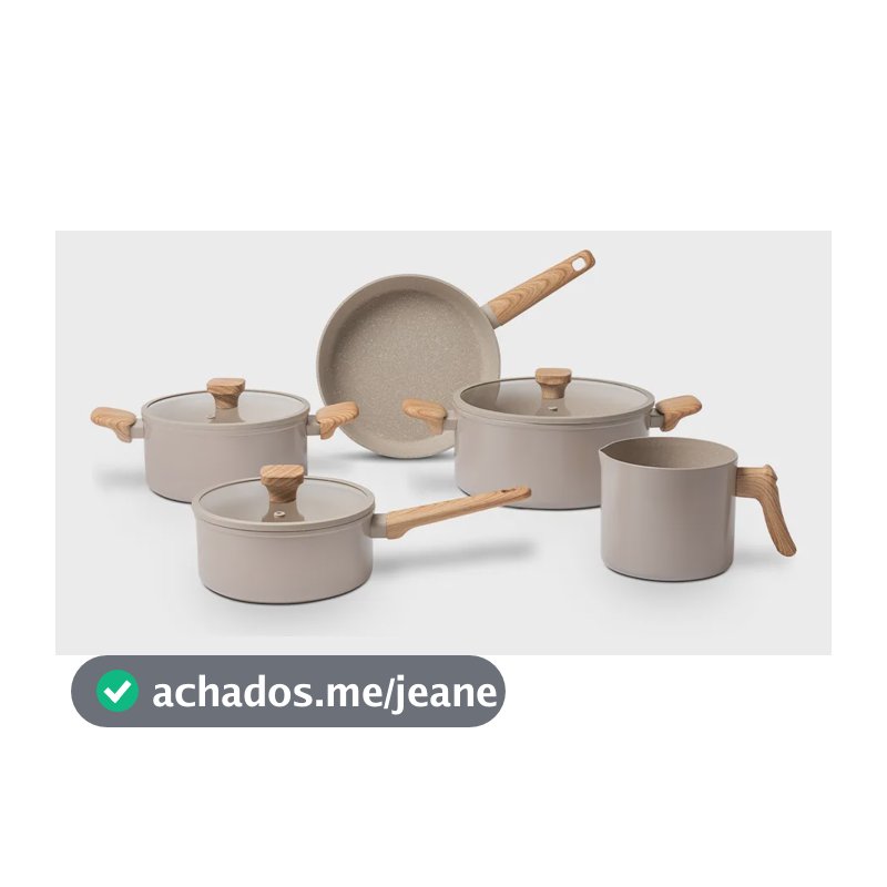 Jogo De Panelas Cl Lotus 5 Peças Indução Areia Brinox