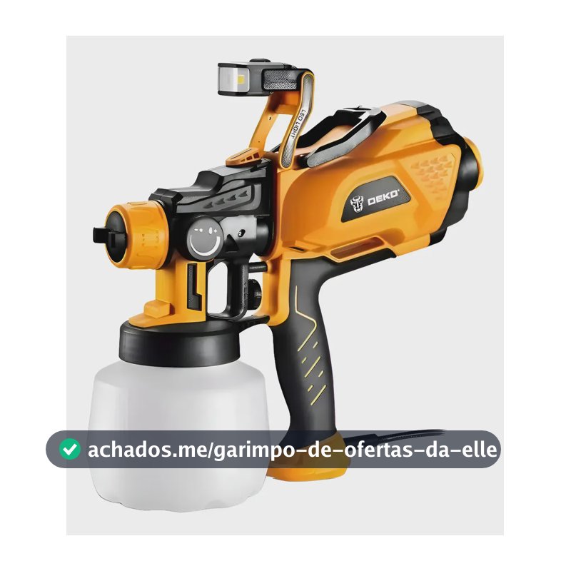 Pistola De Pintura Pulverizadora Hvlp 600w 1200ml 110v Deko 600w 127v