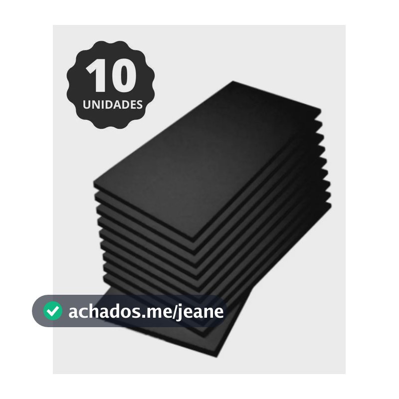 Kit Espuma Acústica Lisa Nbr9178 2cm- 50x25- 10 Placas Preto