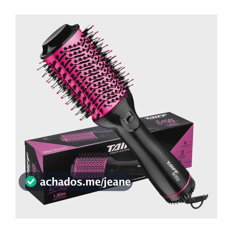 Escova Oval Secadora Modeladora E Volumizadora Easy - Taiff Cor Pink Voltagem