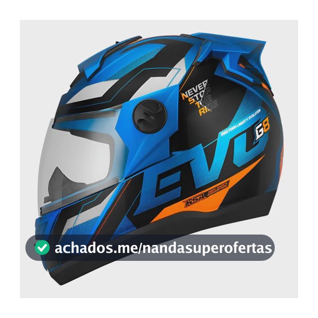 Capacete Fechado Pro Tork Evolution G8 Feminino Masculino