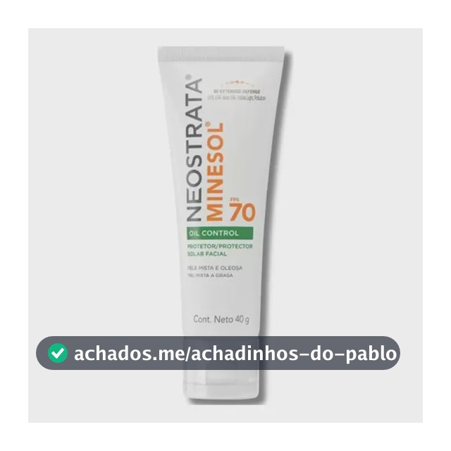 Protetor Solar Facial Neostrata Minesol Oil Control Sem Cor FPS 70, 40g