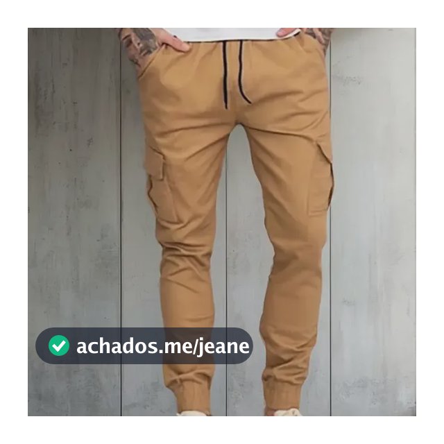 Calça Cargo Jogger Masculina 6 Bolsos Sarja Casual Slim