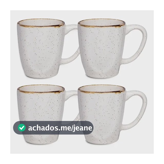 Jogo Com 4 Canecas De 260ml Em Porcelana Ryo Maresia Oxford