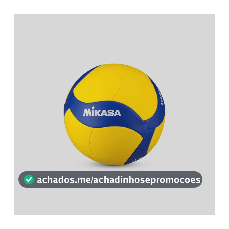 Bola de Volei de Quadra V360W Couro Sintetico Costurado Amarelo E Azul MIKASA