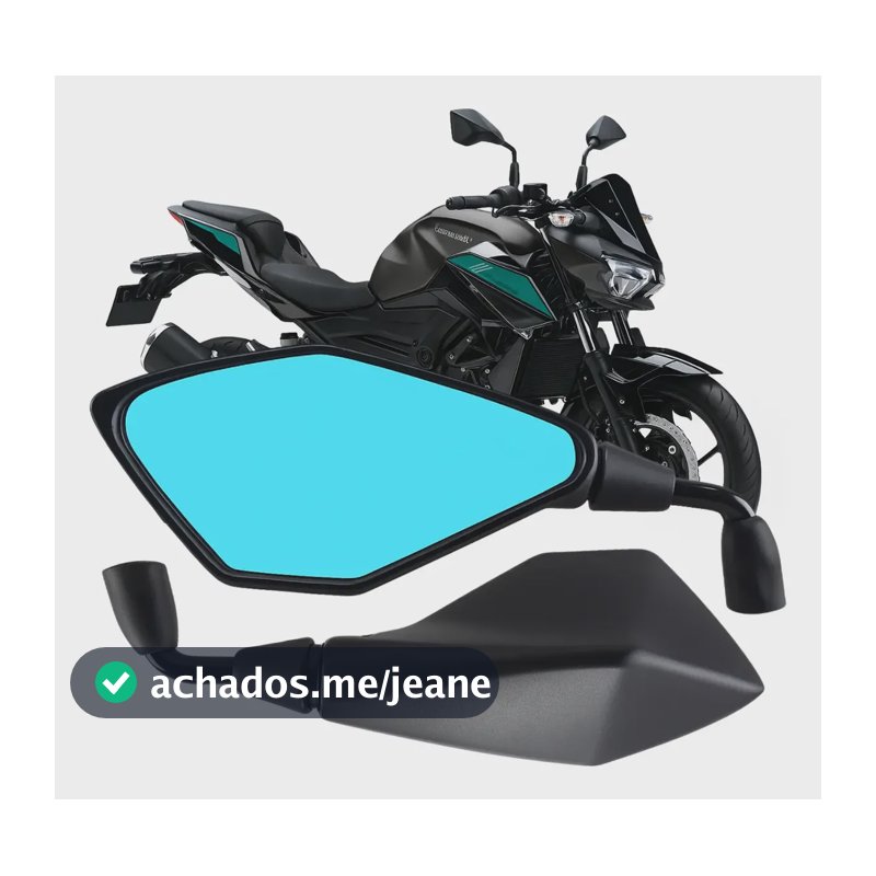 Retrovisor Kawasaki Z400 Rebaixado 90 Graus Honda Lente Azul