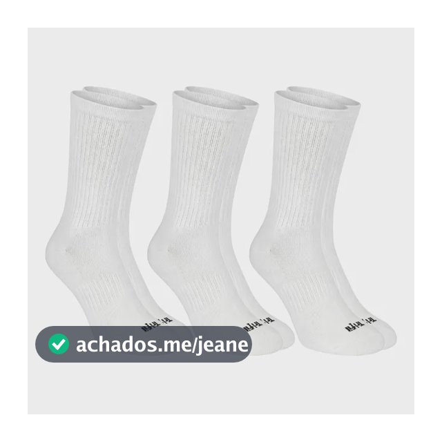 3 Pares Meia Corrida Poliamida Trifil Cano Alto Esportiva