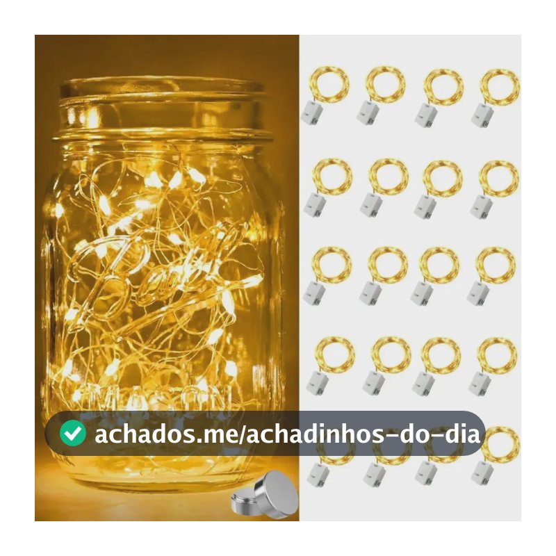 30 Kit Fio De Fada Led Em Tira Decorativas Para Celebrações Amarelo
