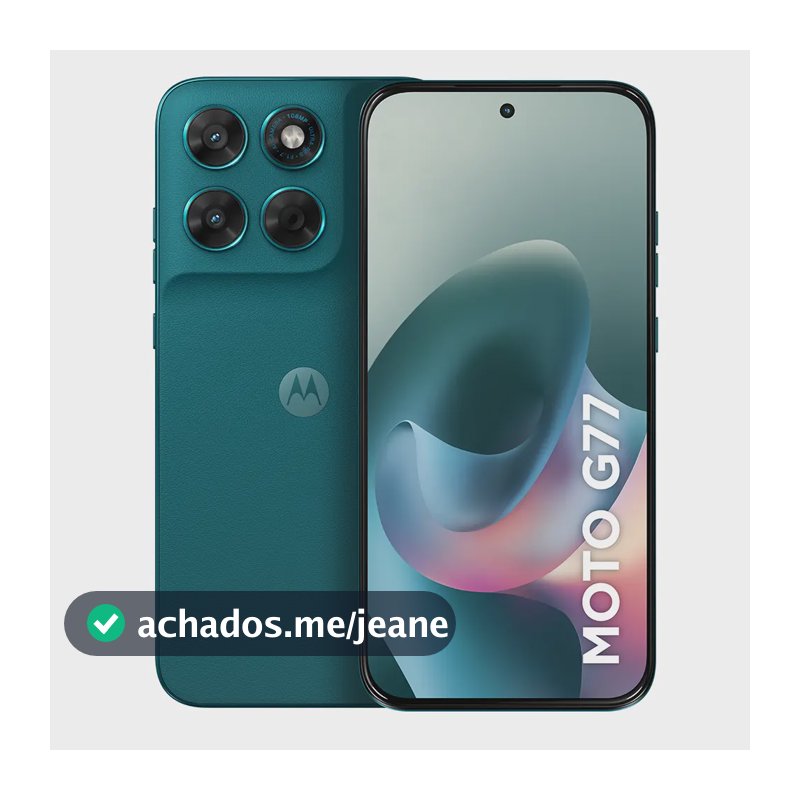 Smartphone Motorola Moto G77 5g - 256gb 8gb Ram + 16gb Ram Boost, Camera 108mp Ultra-pixel, Tela 1.5k Extreme Amoled 120hz, Ultrarresistente - Verde-escuro