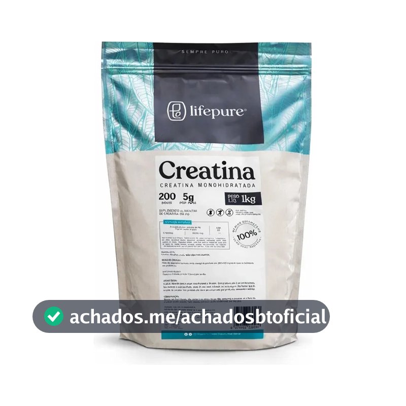 Creatina monohidratada em pó Lifepure 1kg sem sabor