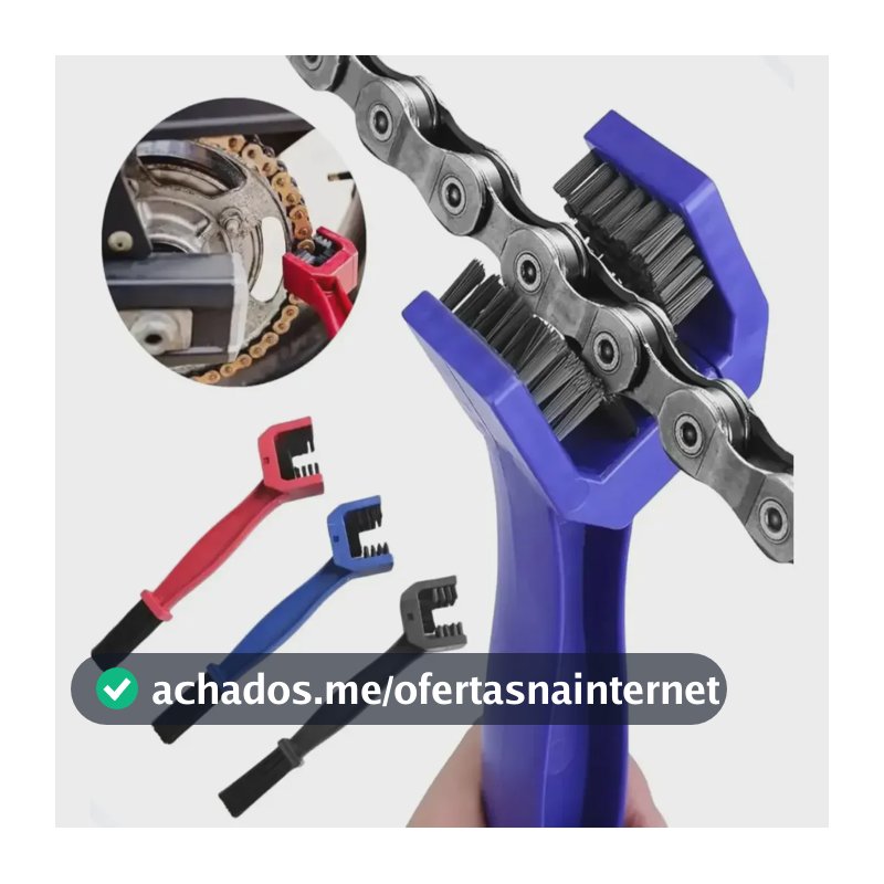 Escova Dupla GRW para Limpeza de Corrente de Moto e Bicicleta Azul