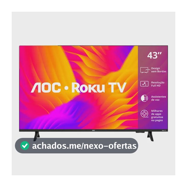 Smart Tv Aoc Led 43 Full Hd Wi-fi Roku Tv Sem Bordas