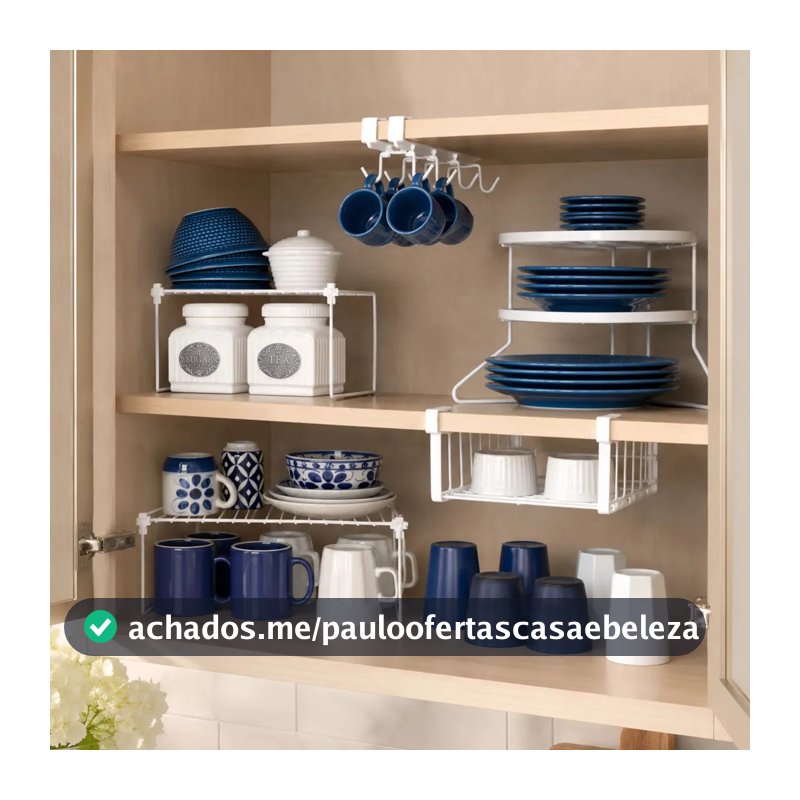 Organizador De Armário De Cozinha Kit Com 5 Organizadores