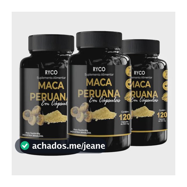 3x Maca Peruana 120 Cápsulas Original- Envio Já Sem Sabor Sem Sabor