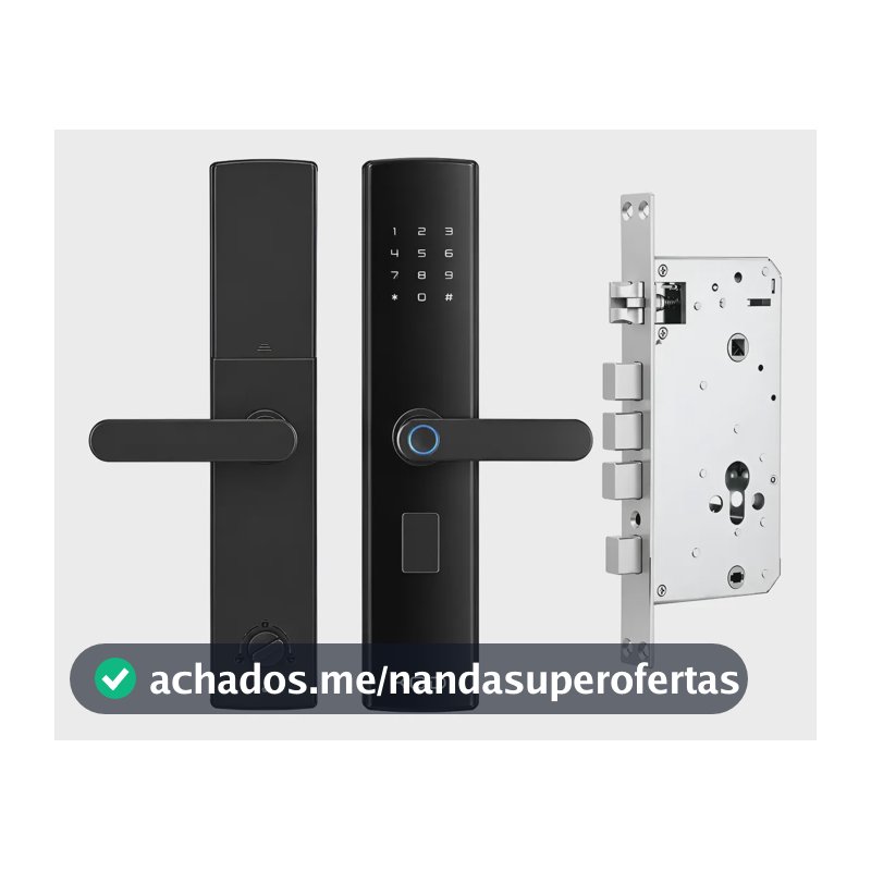 Fechadura Eletronica Digital Digital Quantum Multifuncional Preto
