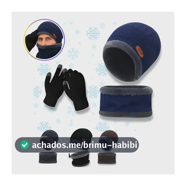 Touca Inverno Frio + Protetor De Pescoço Masculino Feminino