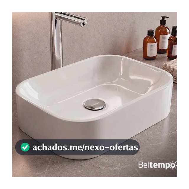 Cuba Pia De Apoio Sobrepor Retangular 37x27 Branca Para Banheiro Lavabo Beltempo BT-2010