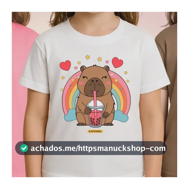 Kit 3 Camisetas Estampadas Capivara Fofa Meninas